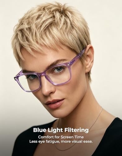 TIJN Blue Light Blocking Glasses for Women Men Square Frame Nerd Eyeglasses Anti Blue Ray Computer Screen Glasses