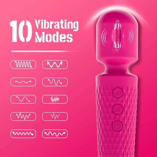 Handheld Electric Back Massager Mini Waterproof 10 Vibration Modes Portable Waterproof Muscle Massager Pain Relief Deep Relaxation H466411
