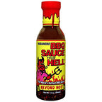 Habanero Spicy BBQ Sauce From Hell - 13 oz. - Premium Gourmet Spicy Hot Habanero Sauce for Chicken Wings and Ribs on the BBQ Grill – Warning - Try if you Dare!