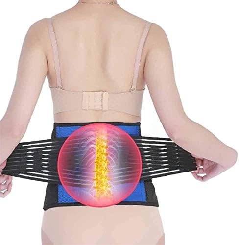 S-6XL Plus Size Lumbar Decompression Belt Lower Back Support Brace Men Women Waist Back Posture Corrector(Blue 6XL)
