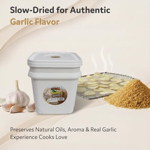 Golden Granulated Garlic | Bulk Pack 5 lbs (2.26kg) For Restaurants & Catering | Non Gmo & Gluten Free Premium Granules | Garlic Powder Style Seasoning for Flavoring Dishes, Dry Rubs & Marinades