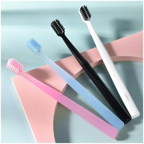 Black and White Couple Toothbrush Household Soft Bristled Cleaning Adults Independent Brush Head Protective Cover(Black White)