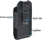 Universal Radio Holster, Tactical Leather Pouch with Back Clip Fit Belt or Bag for BaoFeng Quansheng Retevis Yaesu Midland Icom Kenwood Motorola Walkie Talkie HT