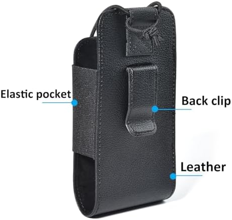 Universal Radio Holster, Tactical Leather Pouch with Back Clip Fit Belt or Bag for BaoFeng Quansheng Retevis Yaesu Midland Icom Kenwood Motorola Walkie Talkie HT