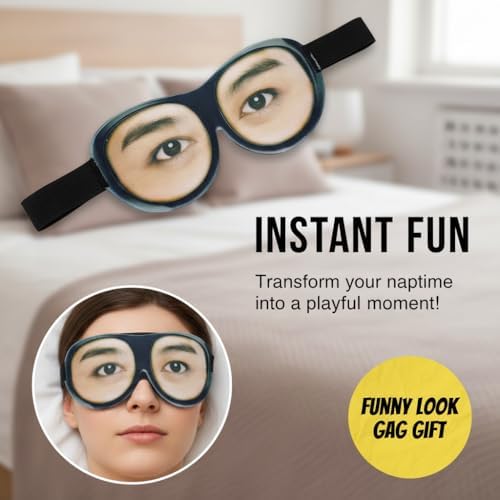 Funny Sleep Mask Eyes Open Funny Eye Mask for Sleeping Soft Breathable Funny Eyeshade with Adjustable Head Strap for Travel,Party, Rest, Sleeping