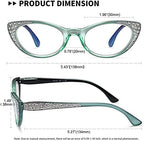 EYEURL Cat Eye Reading Glasses for Women - Blue Light Blocking 4 Pack Ladies Fashion Readers with Flexible Spring Hinges, Anti-Glare&UV Rays +2.00 Eyeglasses, Black/Brown/Green/Purple