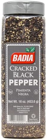Badia Cracked Black Pepper, 16 oz – Gourmet Peppercorn Seasoning for Steaks, Grilling & Everyday Cooking