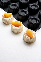 Pavoni PX4391 Pavoflex Silicone Baking Mold Freezing Mould with 12 Charlotte Cavities, Each 2.95 Inch Diameter x 1.77 Inch High