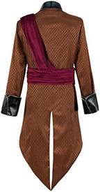 Men's Medieval Steampunk Jacket Pirate Viking Renaissance Costume Victorian Halloween Tuxedo Coat