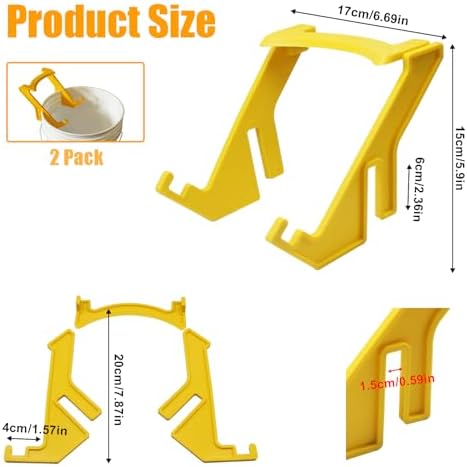 2 Pcs Bee Honey Bucket Rack, Removable Plastic Honey Bucket Stand, Honey Uncapping Tank Holder Pouring Rack Extractor Equipment, Portable Beekeeping Beekeepers Tool (Yellow)