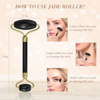 Jade Roller Gua Sha Set Facial Massager for Skincare
