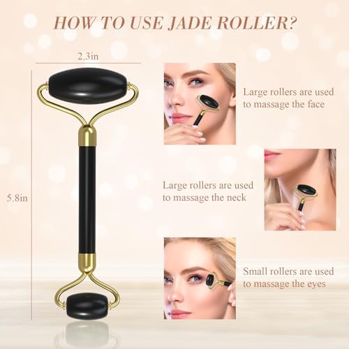 Jade Roller Gua Sha Set Facial Massager for Skincare