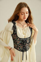 Scarlet Darkness Women's Underbust Corset Top Renaissance Medieval Lace-up Boned Fairycore Pirate Corsets