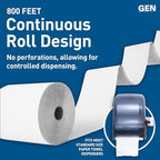 GEN Hardwound Roll Towels - White, 8-Inch x 800 ft, 6 Rolls/Carton