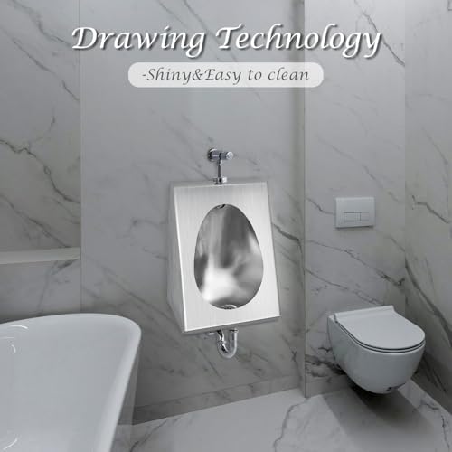 Stainless Steel Urinal, Stainless Urinals with Anti-Splash Design, Men's Stainless Steel Urinal is Easy to Install and Commonly Used in Shopping Malls, Schools, Construction Sites, Public Toilets