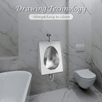 Stainless Steel Urinal, Stainless Urinals with Anti-Splash Design, Men's Stainless Steel Urinal is Easy to Install and Commonly Used in Shopping Malls, Schools, Construction Sites, Public Toilets