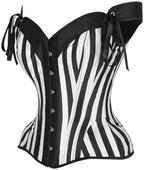 Daisy Corsets Striped Corset Tops with Straps. Lingerie, Costume, Burlesque, and Plus Size Boned Cincher - Zip and Lacing