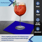 Perfectware - PW- 2 Ply Navy Blue Bev-250 2 Ply Navy Blue Beverage Napkins- Pack of 250ct