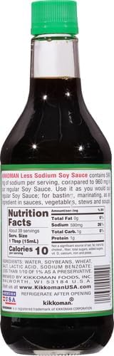 Kikkoman Soy Sauce - Traditionally Brewed, Reduced Sodium Content, Healthy and Authentic, Ideal for Stir-Fries and Marinades – 20 Fl Oz, Pack of 1