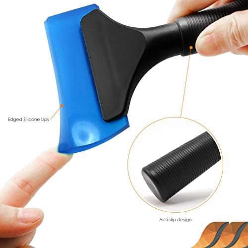 EHDIS Small Squeegee 5 inch Rubber Window Tint Windshield Scraper for Car,Glass, Mirror, Shower, Door,Bathroom Cleaning(Blue)