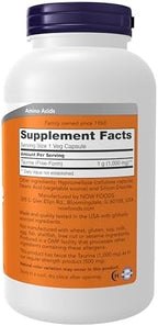 NOW Foods Supplements, Taurine 1,000 mg, Double Strength, Nervous System Health*, 250 Veg Capsules