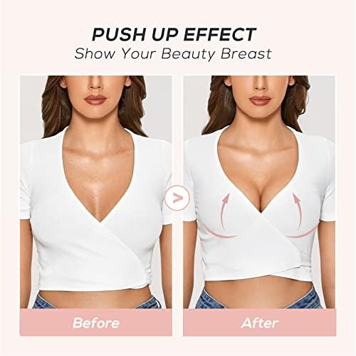 DOBREVA Women's Push Up T-Shirt Bra Underwire Padded Bras Plunge Full Coverage