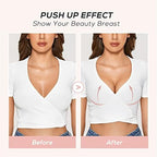 DOBREVA Women's Push Up T-Shirt Bra Underwire Padded Bras Plunge Full Coverage