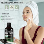 Tea Tree Oil – 100% Pure Organic Tea Tree Essential Oil for Skin, Face, Hair, Scalp, Nails, and Toenail – Therapeutic Grade Tree Tea Oil for Acne & Hair Growth – 1 fl oz - By Fiora Naturals