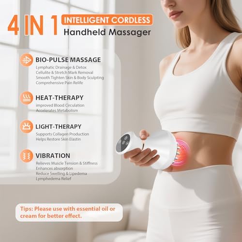 Body Sculpting Machine, Lymphatic Drainage Massager & Anti Cellulite Massage Tool, Helps Reduce Stretch Marks & Cellulite, Targeted Relief for Sciatica, Nerve, Hip, Joint & Muscle and Lower Back Pain