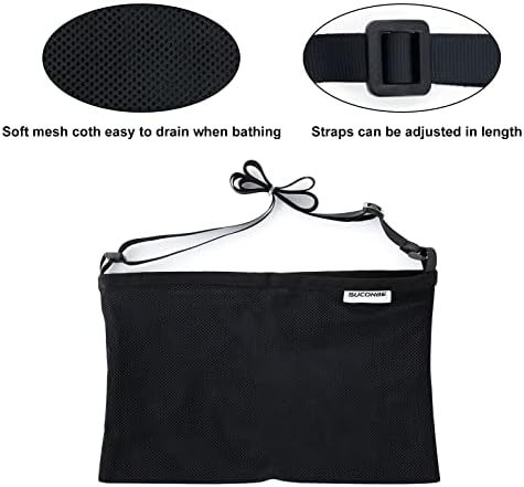 Adjustable Mastectomy Drain Holder Drainage Pouch with Shower Bag for Breast Surgery Mastectomy Breast Reduction Augmentation Post-Surgery Recovery Support Patient Care Kit (Black)