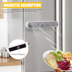 Aluminum Foil & Plastic Wrap Dispenser with Slide Cutter - Magnetic & No-Drill Wall Mount, Cling Film Dispenser for Worktops & Cabinets, Space-Saving Kitchen Organizer - Fits 12" Rolls, White