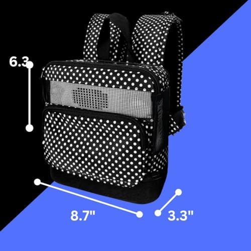 O2TOTES WEAR YOUR OXYGEN WITH STYLE Backpack fit for Rhythm p2 poc, lightweight backpack, comfortable, mesh (Nylon, black white polka)