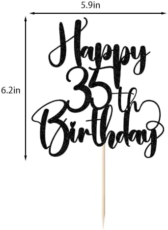 Happy Birthday 35th Cake Topper，Men/Women 35th Birthday,35th Anniversary Party Cake Topper Decorations/Dinner Party Decorations (35)