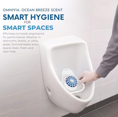 The ULTIMATE Urinal Cakes for Men Bathroom, Up to 3000 Flushes,12 Pack Urinal Screen Deodorizers, Ocean Breeze, Splash-Free Design, Fits All Urinals, Urinal Deodorizer, Gloves & Tongs included