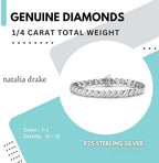 NATALIA DRAKE 1/4 Cttw Wave Link Diamond Tennis Bracelet for Women in 925 Sterling Silver Color I-J/Clarity I2-I3