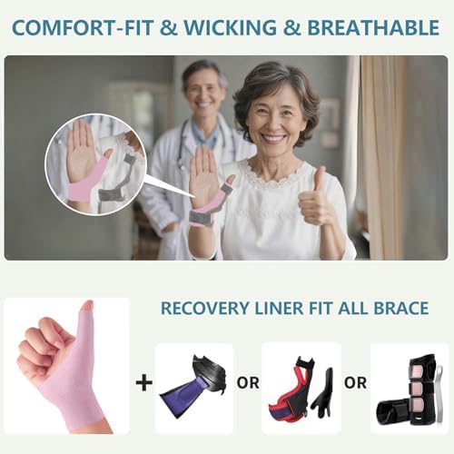 Carpal Tunnel Wrist Brace Support Mommy Thumb Stabilizer Wrist Compression Sleeve for Arthritis,CMC & Hand Pain Relief,De Quervain,Trigger Finger - Fingerless Gloves Men & Women - Left & Right