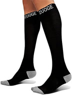 zuoge 6 Pairs Compression Socks Pack - Best Medical, Nursing, Travel & Flight Socks - Running & Fitness - 15-20mmHg
