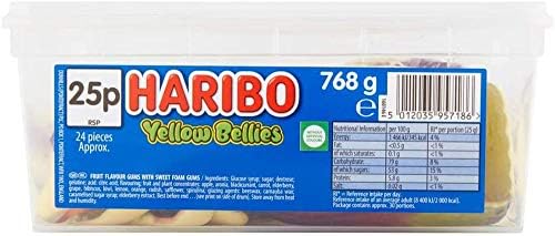 Haribo Yellow Belly snakes 1 tub by Haribo