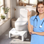 Foldable Toilet Stool for Adults, Non-Slip Bathroom Squatting Stool Portable Poop Stool Squat for Adult Kids Seniors, Toilet Assistance Potty Foot Step Stool, No Installation Required, White