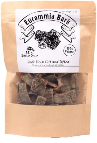 EidolonGreen [China Medicinal Herb]Organic Eucommia Bark, Natural Wild-Crafted Eucommia Ulmoides (Du Zhong/杜仲/두충) Dried Bulk Herbs 3 Oz (88g)