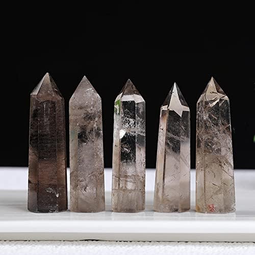 AITELEI Large Natural Healing Crystals Wands Stones, 3.9"-4.3" (10-11cm) 6 Faceted Single Point Crystal Prism Wand for Healing Meditation Reiki Chakra Therapy