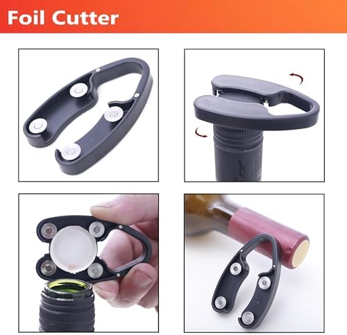 Air Pressure Pump Bottle Opener With Foil Cutter,Aerator Pourer,Vacuum Stopper(4PCS),Simple Cork Remover,Efficient Corkscrew Bottle Opener,Great For Wine Lovers,Perfect Wine Gift.