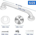 2 Pack Shower Grab Bar, Stainless Steel Bathroom Grab Bar, Shower Handle, Bath Handle, Grab Bars for Handicap Elderly Seniors Bathroom Safety Grab Bar (18 Inch，White)