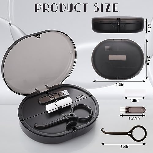 New Double-layer Retainer Storage Case with Belt Chewing,Removal Tool,Cleaning Brush,Built in Mirror Orthodontic Retainer Case