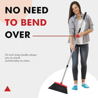 Heavy Duty Broom, 55 Inch Long Handle Outdoor Large Angle Brooms, Commercial Broom for Sweeping Indoor, for Home Garage Kitchen Office Courtyard Lobby Patio Lawn Concrete