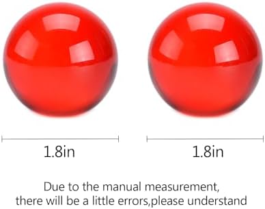 BRABUD 1.77'' Crystal Handballs Red Transparent Color Chinese Health Exercise Massage Balls Stress Relieve Desk Decor Collectible Gift with Box TQGJBS615