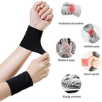 Wrist Compression Sleeve (4PCS), Soft Wrist Support Brace Wrist Bands for Tendonitis, Arthritis, Sprains Pain Relief, Elastic Carpal Tunnel Wraps Protector for Fitness, Sport, Weightlifting, Typing