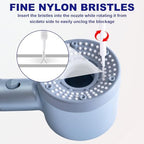 20pcs Shower Head Cleaning Brushes, Cleaning Bathing Nozzle Cleaners Picks, Anti-Clogging Showerhead Tools Accessories for Bathroom Small Hole Gaps- White