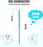 Interdental Brush Dental Picks Tooth Floss Interdental Brush Between Teeth Refills White Refills for Tooth Cleaning(100 Pieces,Tight)