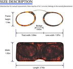 REAVEE 2 Pack Pinch Nose Clip on Reading Glasses Armless for Men Women, No Temple Slim Compact Readers Ultra Thin with Mini Portable Case, Black and Tortoise +1.5